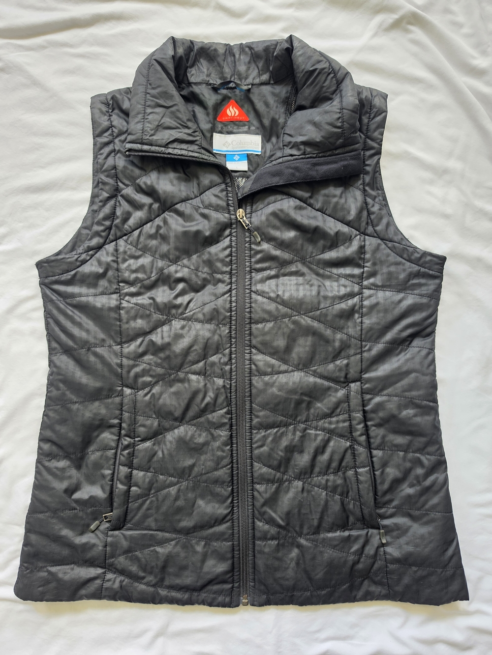 Columbia Omni-Heat Womens Large Black Quilted Insulated Vest
